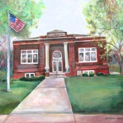 Auld Public Library | Karen Thurlow | 16x20 Acrylic on Canvas | $300