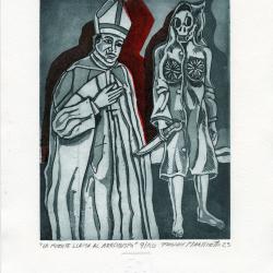 La Muerte Llega al Arzobispo | Fabian Pedro Martinetto | etching and aquatint