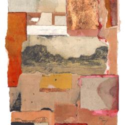 We're All Patchwork | Travis Hencey | graphite & metal leaf and on collaged paper | $275 9.75x13.25 framed