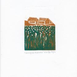 Un Campo de Nebraska | Claudia Grasselli | woodcut print