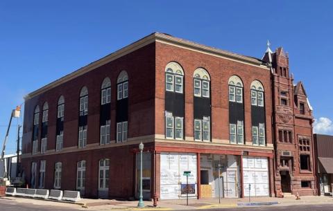 Summer 2024: Brick is overlayed on the reconstructed third floor