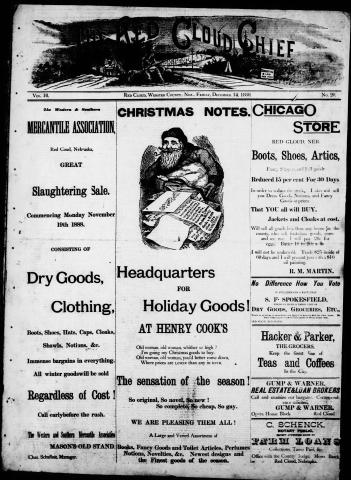 Red Cloud Chief front page 1888