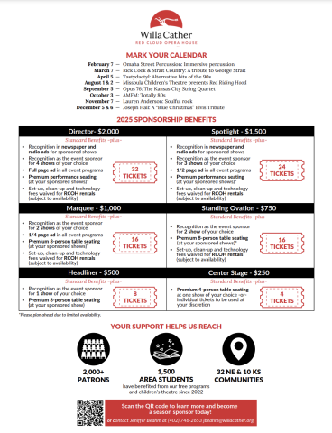 Chart showing 2025 RCOH benefits for sponsors.